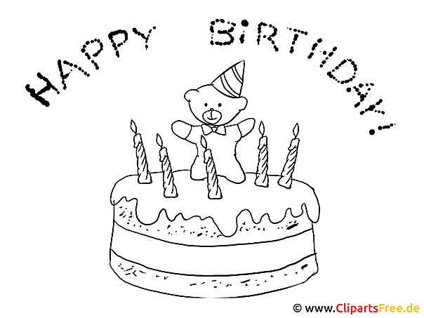 ausmalbild torte zum geburtstag