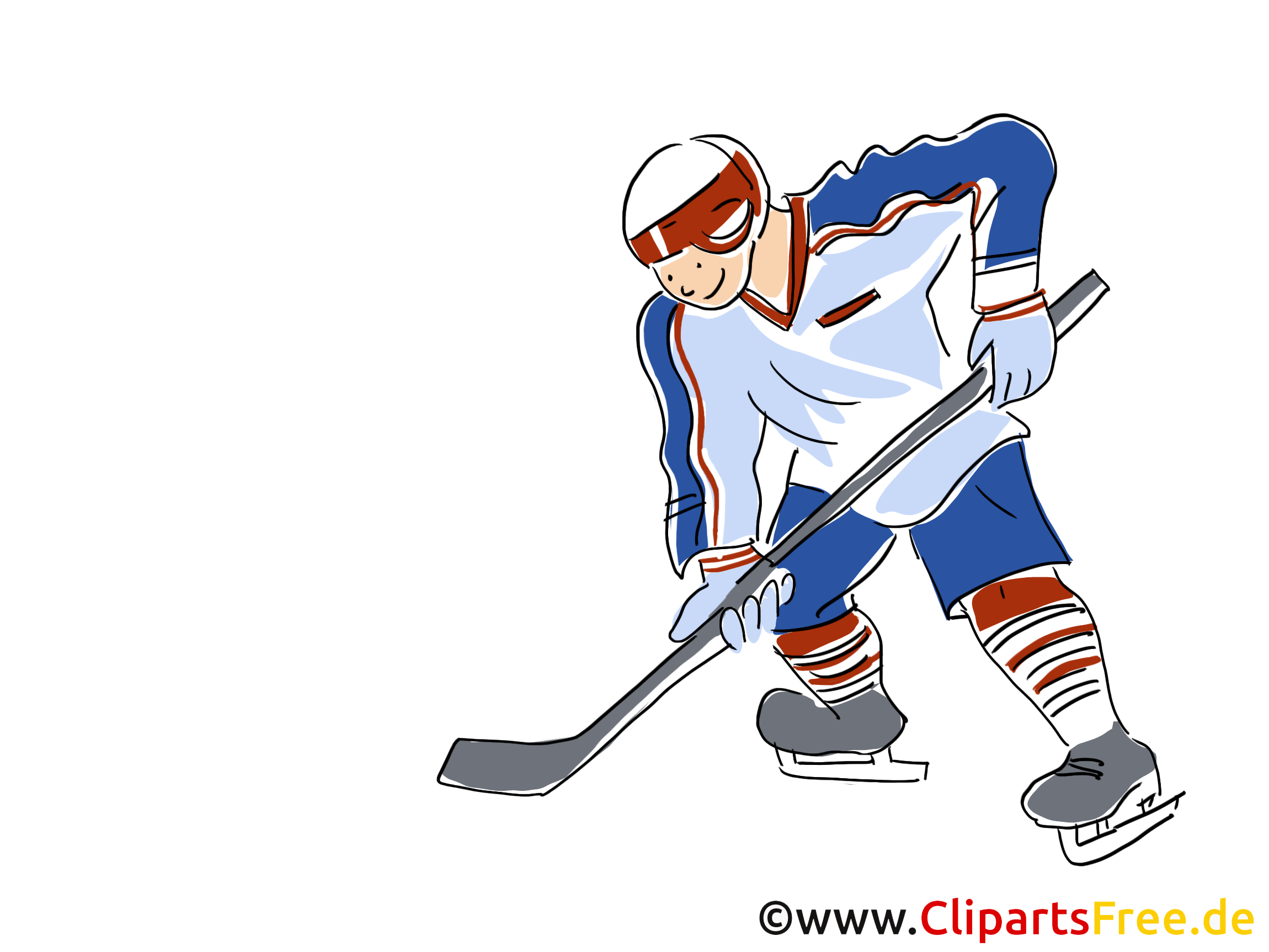 eishockeyspieler clipart bild comic cartoon