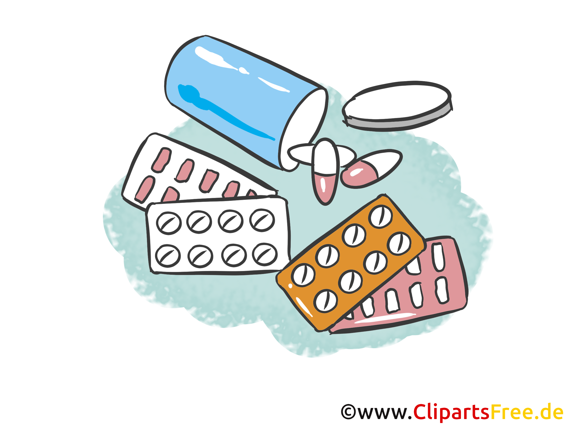 Medikamenten Bild, Clipart. Cartoon