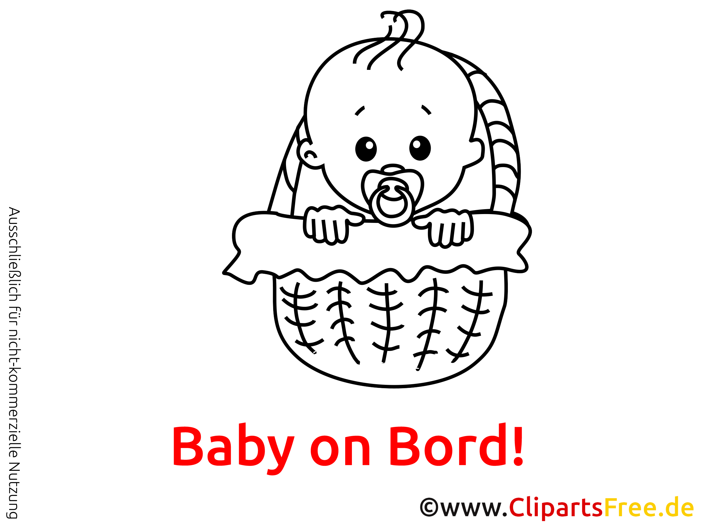 Baby im Korb Clipart, Bild, Cartoon, Grafik