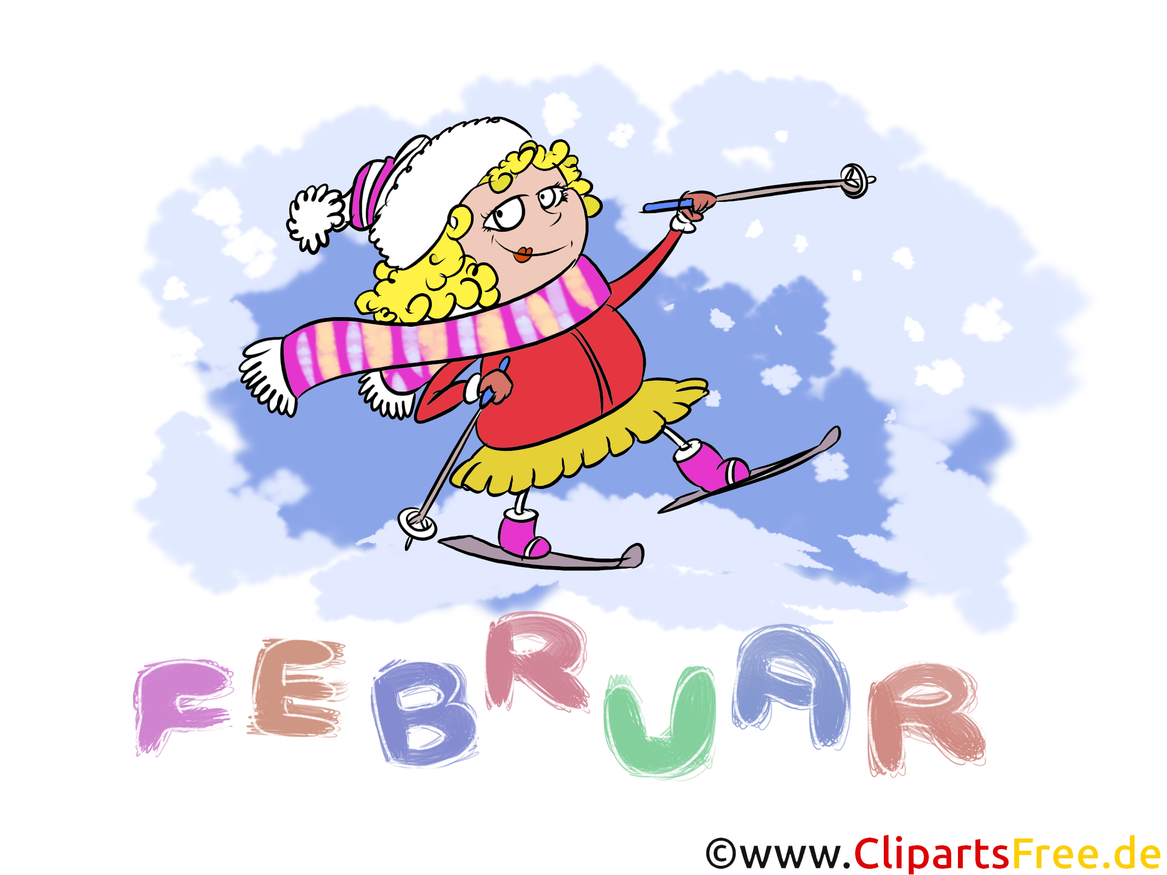 Februar Clipart - Monate kostenlose Bilder zum Drucken
