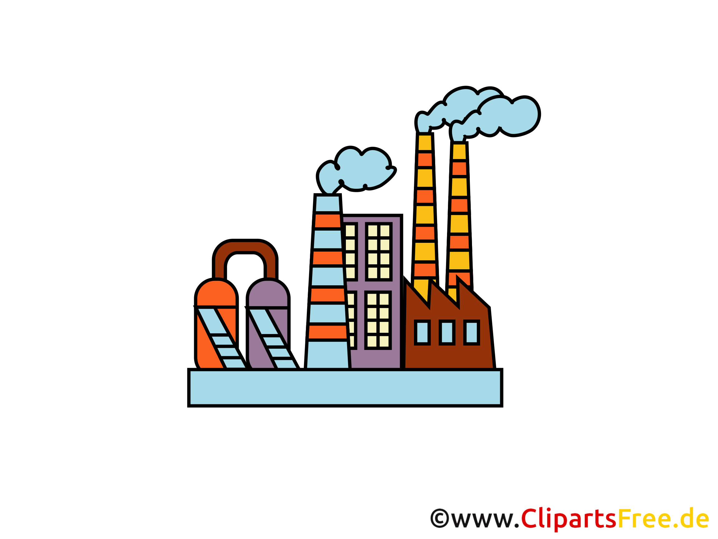 Fabrik Gebäude Clipart, Bild, Grafik, Illustration gratis