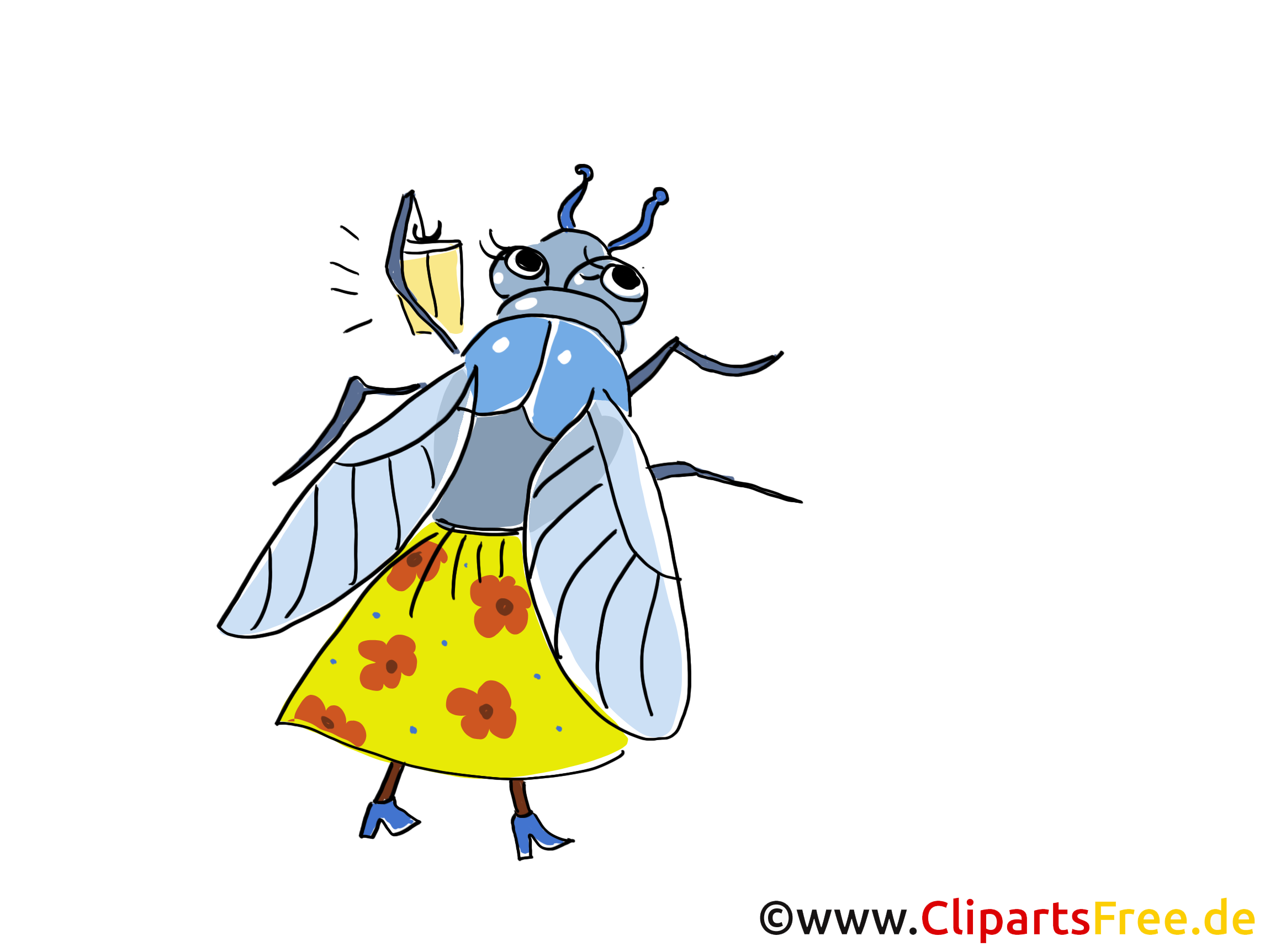 Fliege Comic, Cartoon, Clipart, Bild, Zeichnung, Illustration gratis