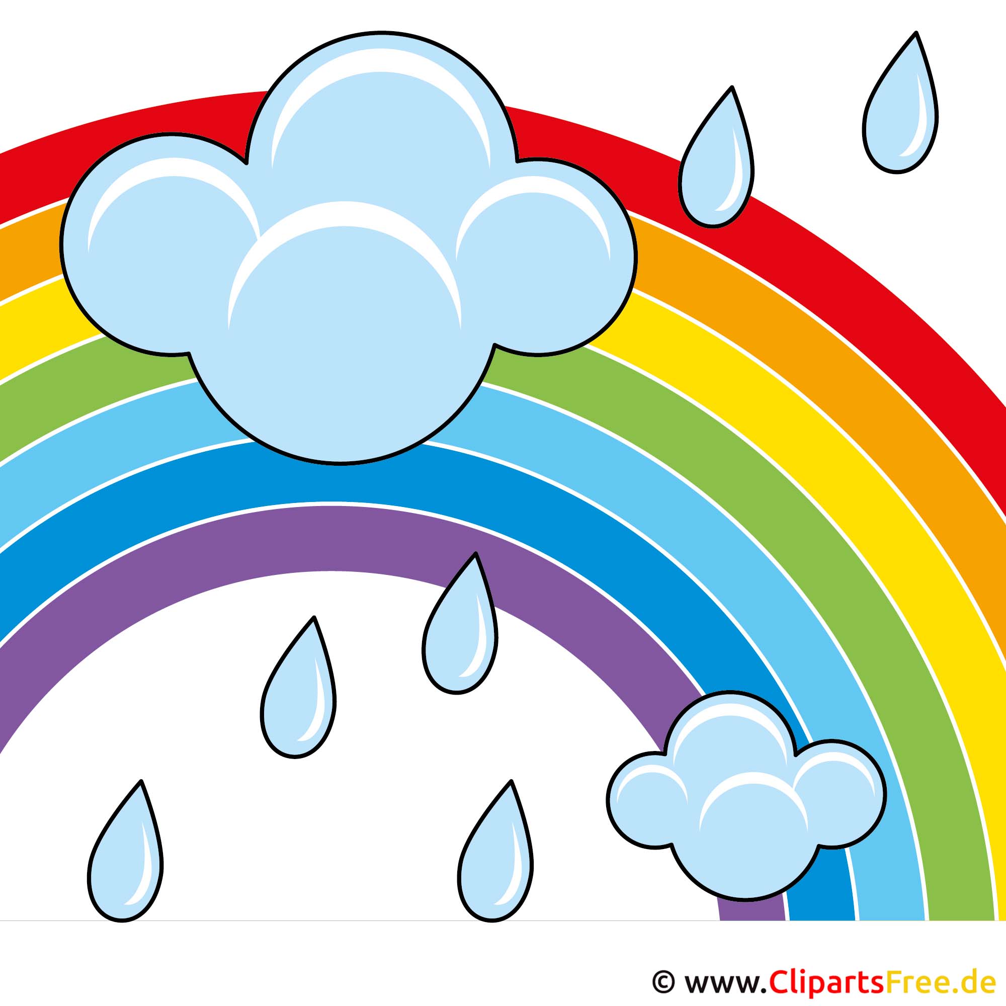 regenbogen und regenwolgen bildclipart