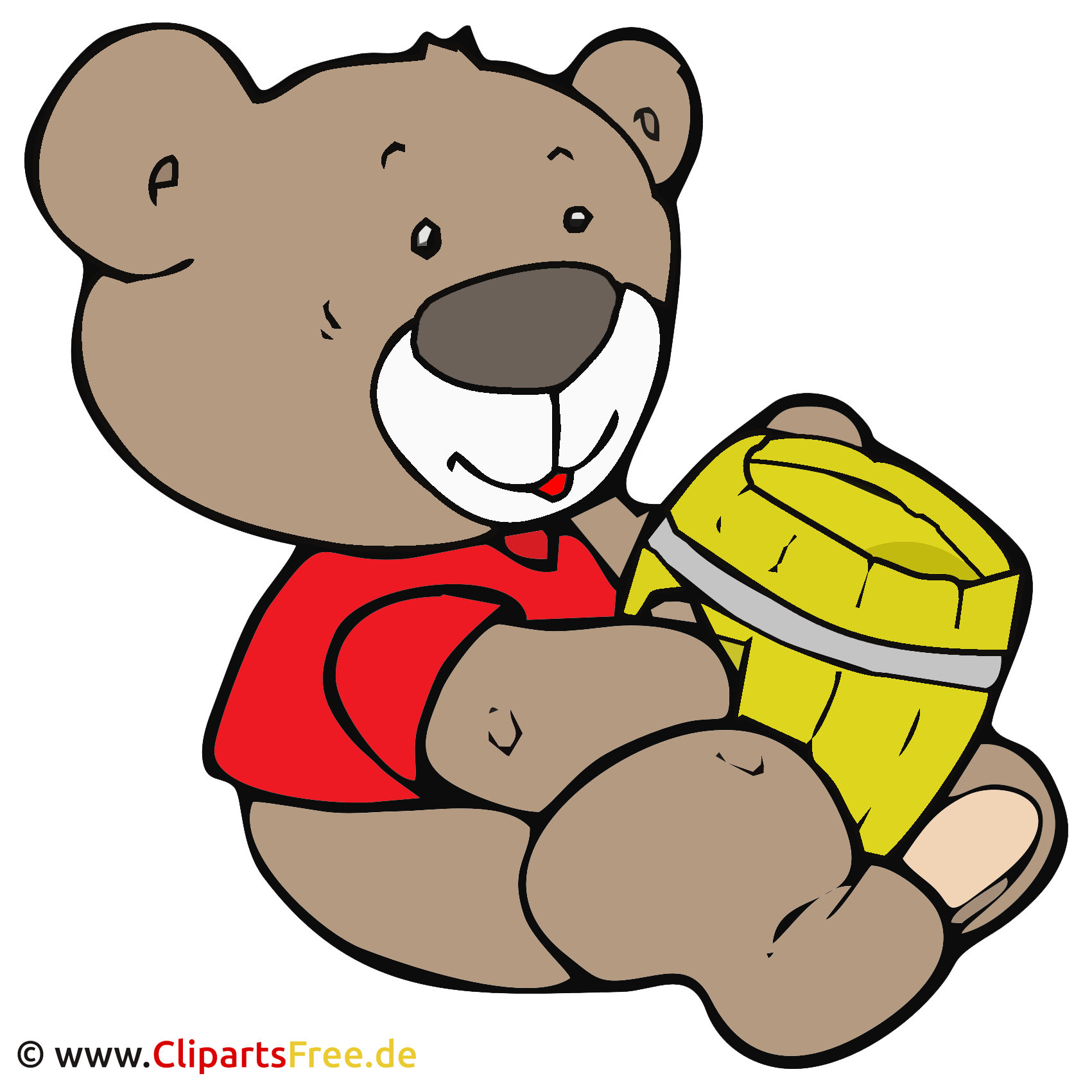 Baer mit Honig Clip Art, Cartoon, Illustration