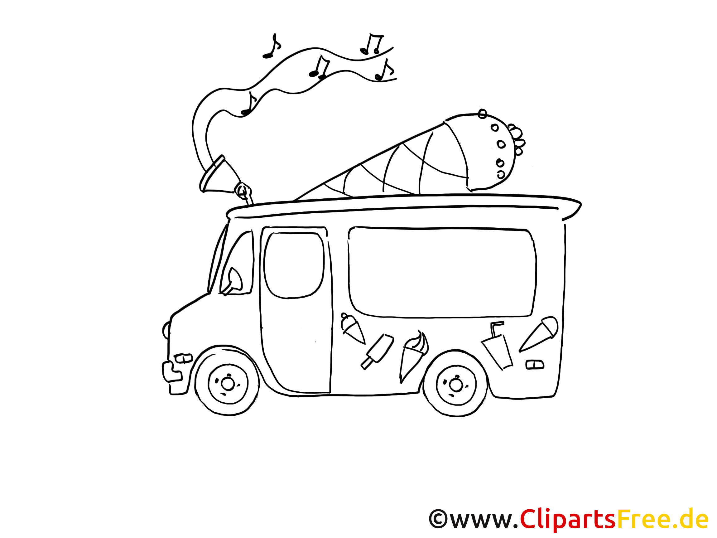 LKW Zeichnung, Grafik schwarz-weiss, Clipart, Bild
