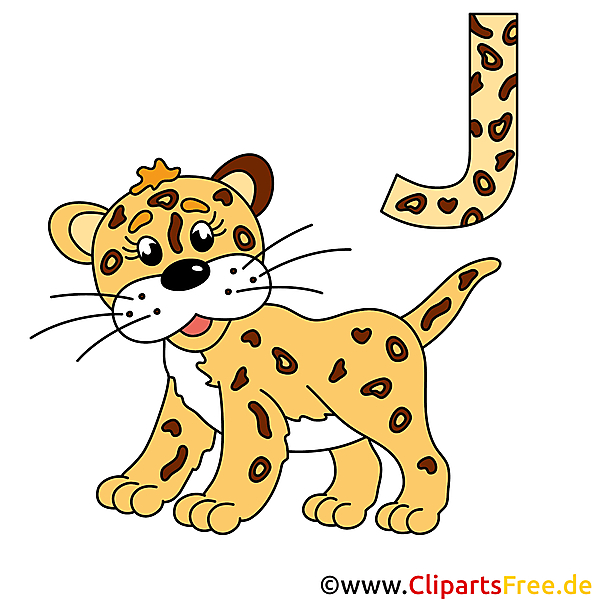 Buchstaben Deutsch - Jaguar Bild für Grundschule