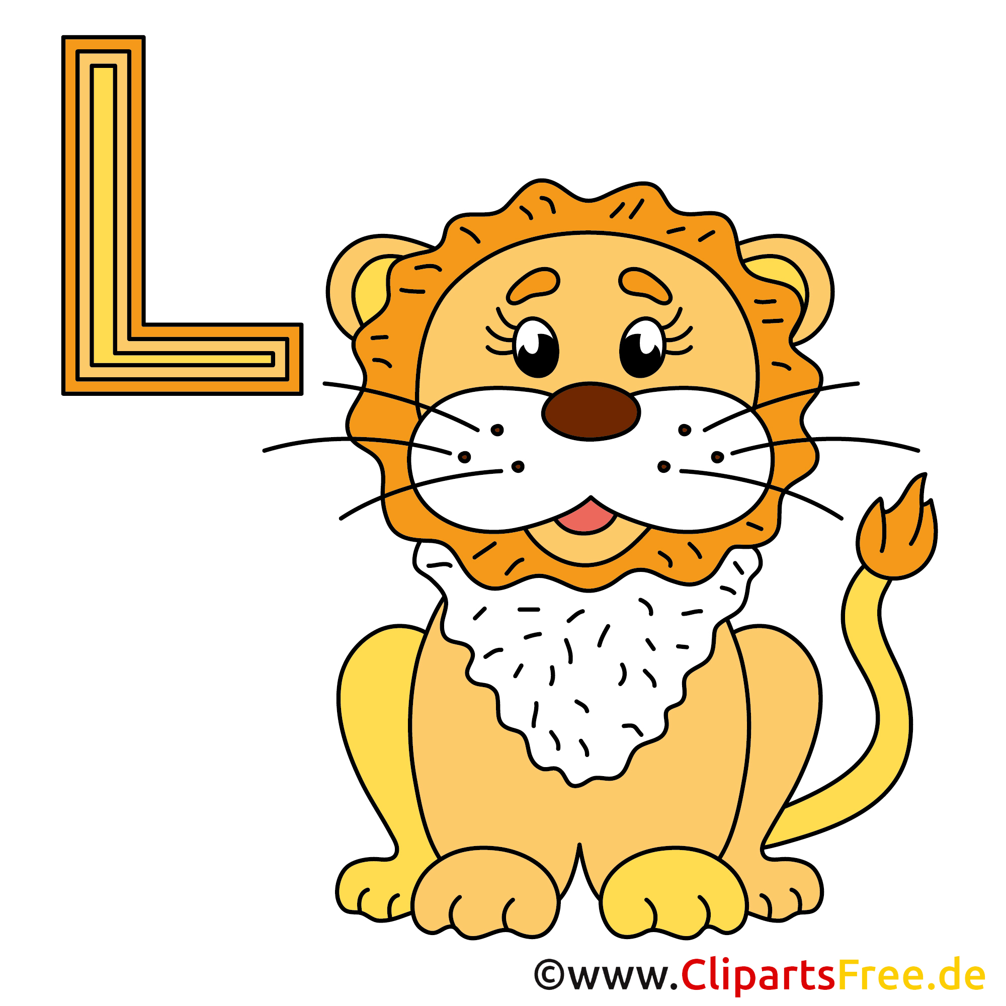 Buchstaben lernen online - Löwe Bild für Unterricht
