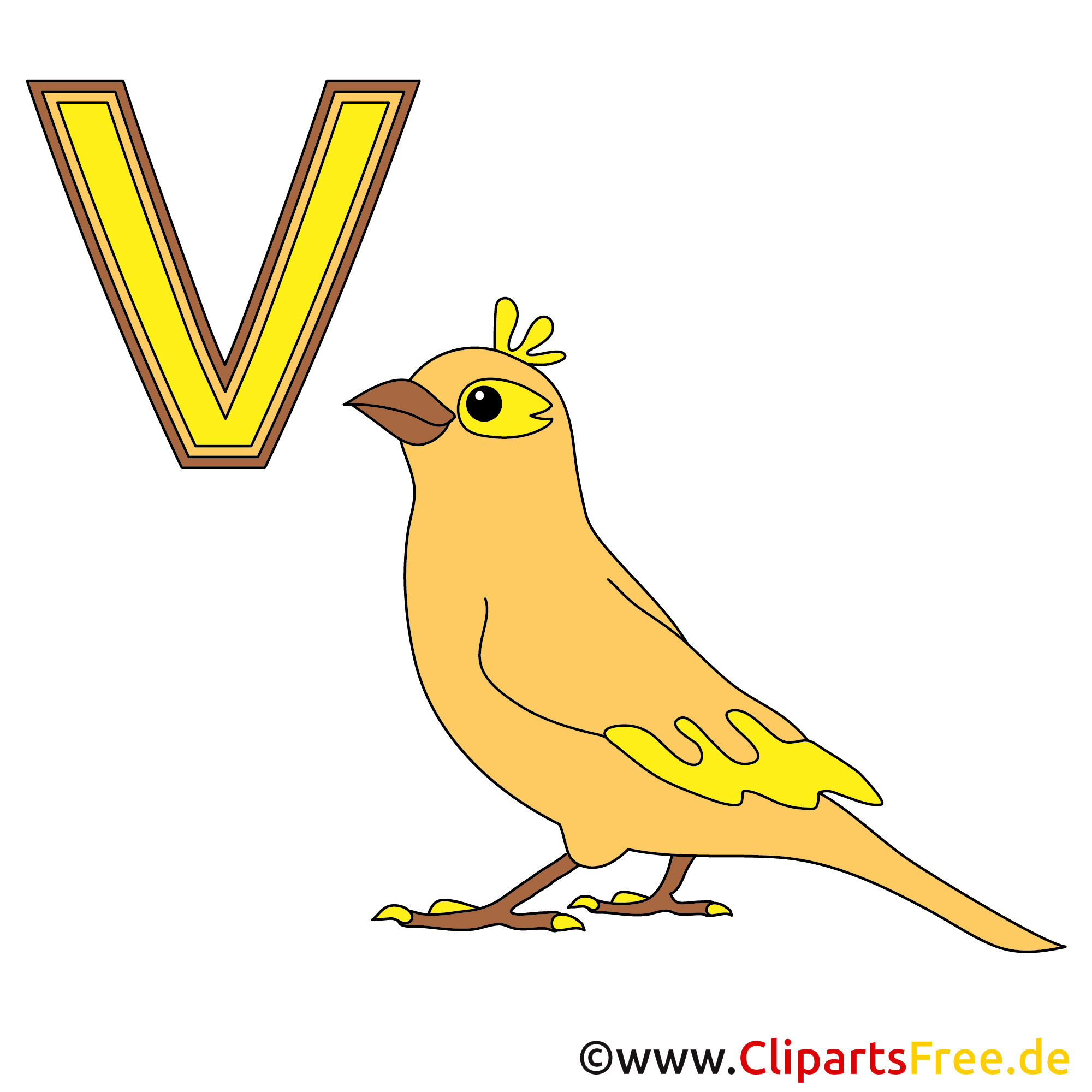 Kinder Alphabet - Vogel Bild für Deutschunterricht