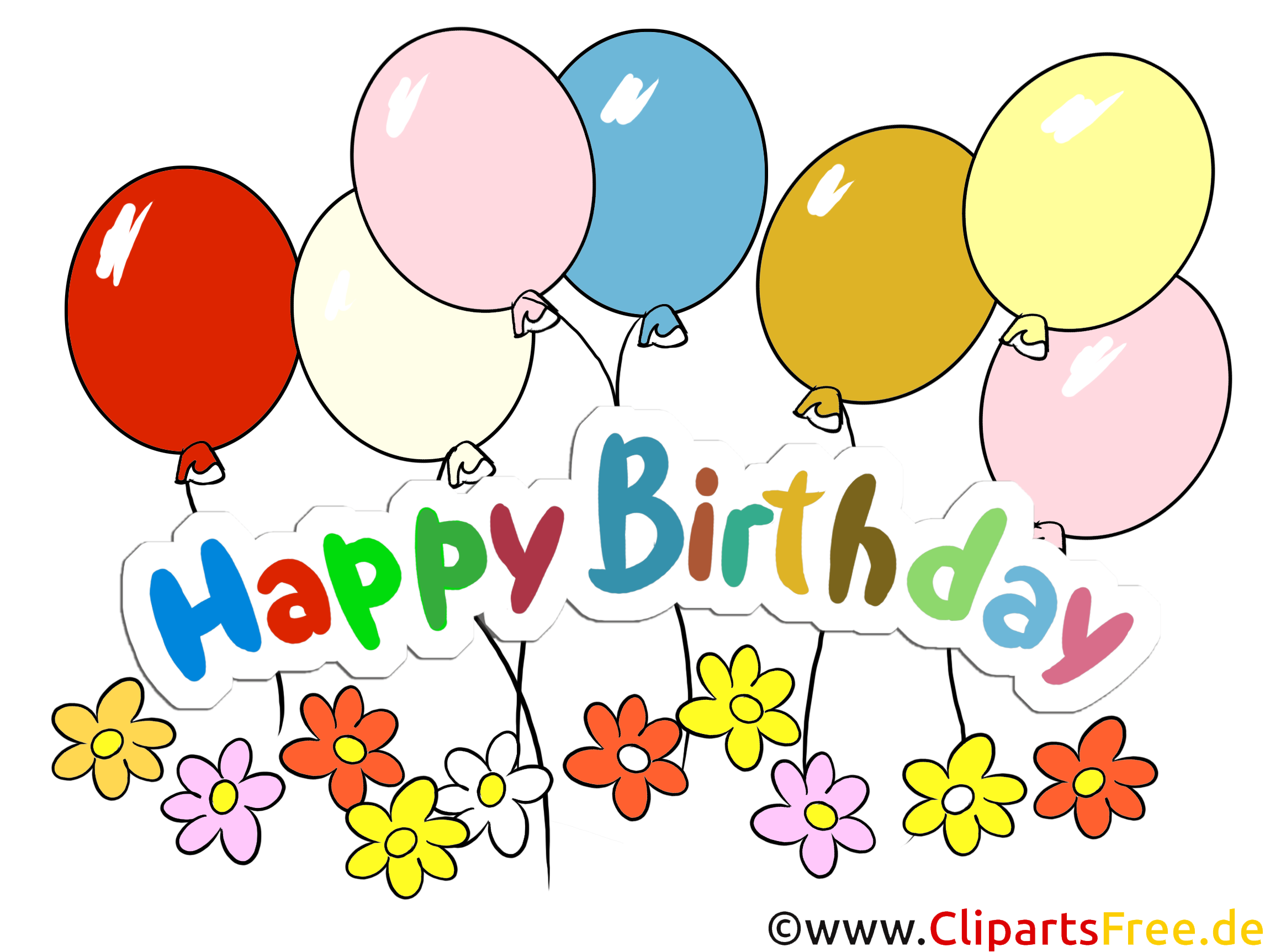 Foto de feliz aniversário com balões coloridos