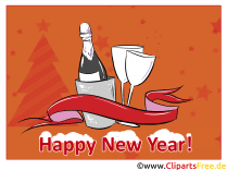 Ecard Happy New Year send by e-mail for free