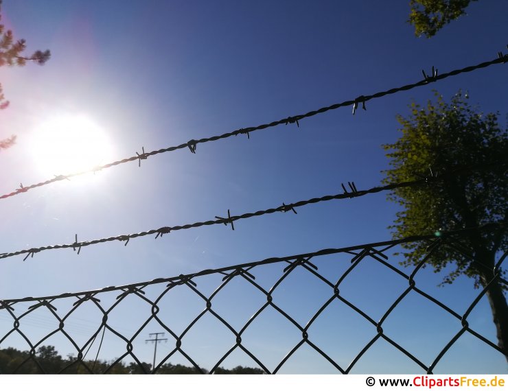 Zaundraht und Himmel Bild kostenlos