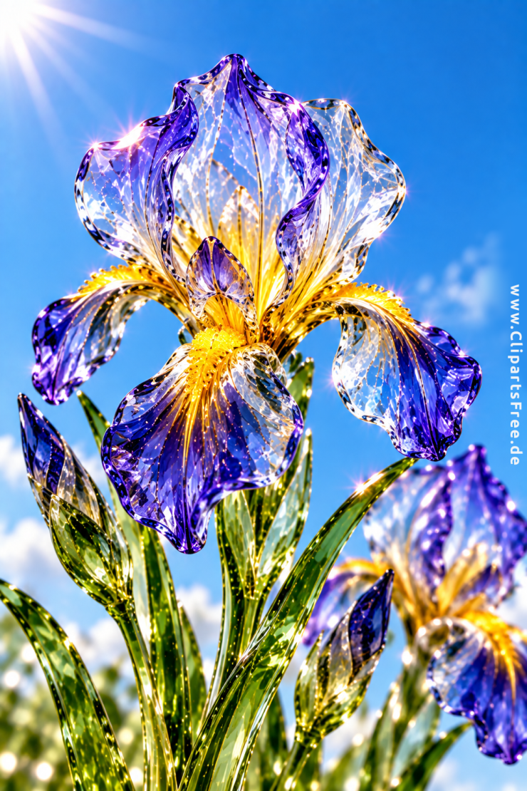 Glass iris, beautiful clipart image