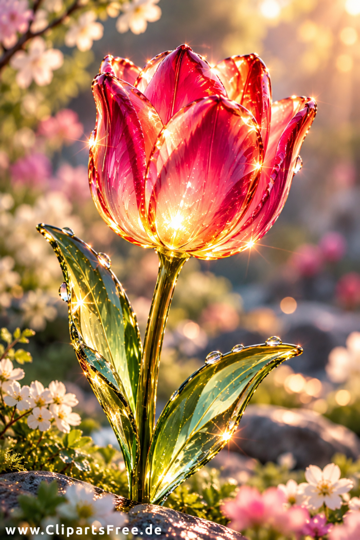 Glass tulip, beautiful clipart image