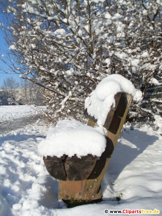 Bank unter dem Schnee Foto kostenlos