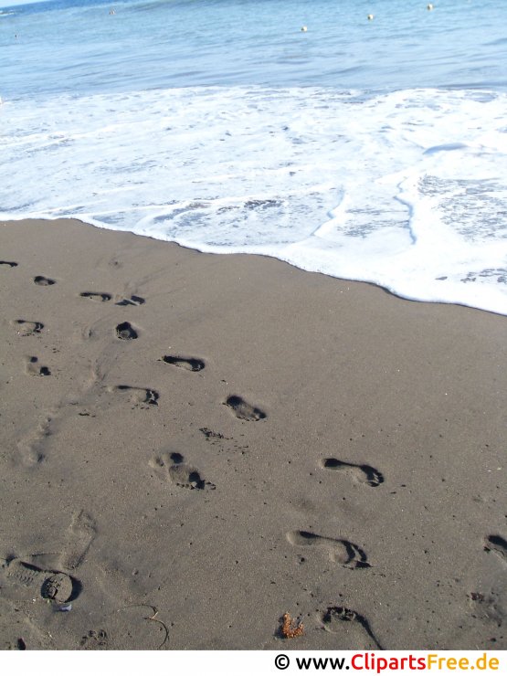 Fussabdrücke im Sand Urlaubsfoto kostenlos