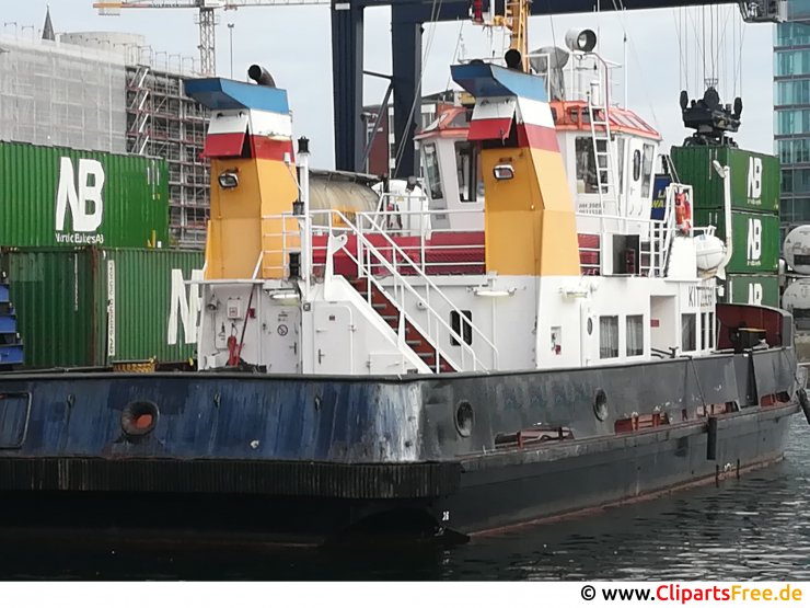 Lastkahn transportiert Container Foto