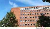 Ancien immeuble de bureaux en brique rouge Photo gratuit