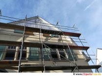 Scaffolding on the house, renovation photo for free