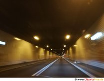 Fahrt mit Auto im Tunnel Foto