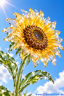 Glass sunflower, beautiful picture from the series of flower pictures