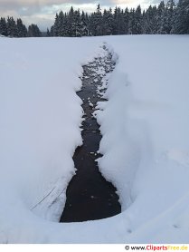 Brook in the snow Immagine, foto, grafica gratis