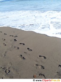 Fussabdrücke im Sand Urlaubsfoto kostenlos