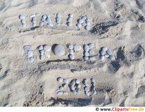 Шрифт от камъни върху Sand Italia 2011