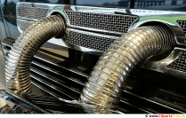 Chrome steel exhaust vintage car photo, picture, background