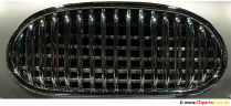 Radiator, grill chrome classic car photo, background image