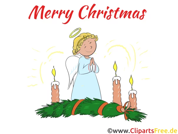 2 Advent Cliparts kostenlos - Karte mit Weihnachtskranz