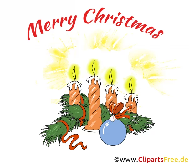 4. Advent vier Kerzen und Adventskranz Clipart, Bild