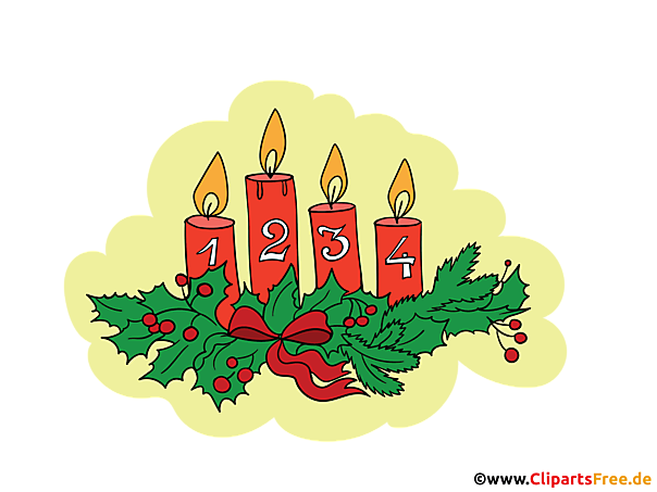 4 Kerzen zum 4. Advent Bild, Illustration, Clipart