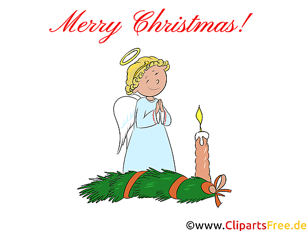 Advent Engel mit Kerze Clipart kostenlos zum Drucken