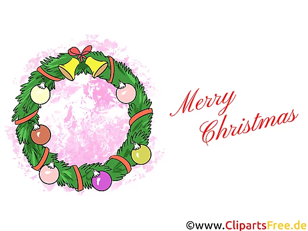 Adventskranz mit Überschrift Merry Christmas eCard, Clipart, Grafik