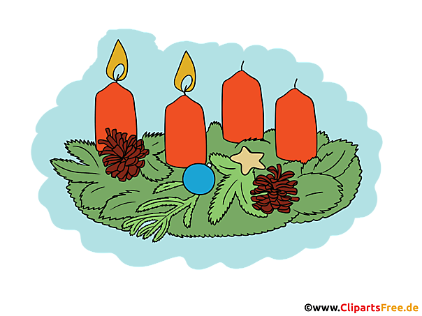 Bild zum 2. Advent mit Kerzen - Cliparts zu Weihnachten