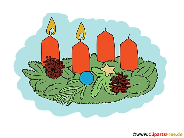 Bild zum 2. Advent mit Kerzen - Cliparts zu Weihnachten