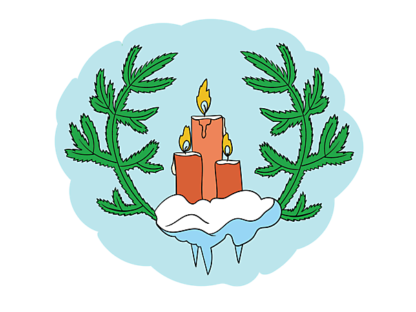 Drei Kerzen zum dritten Advent Illustration, Bild, PNG Clipart