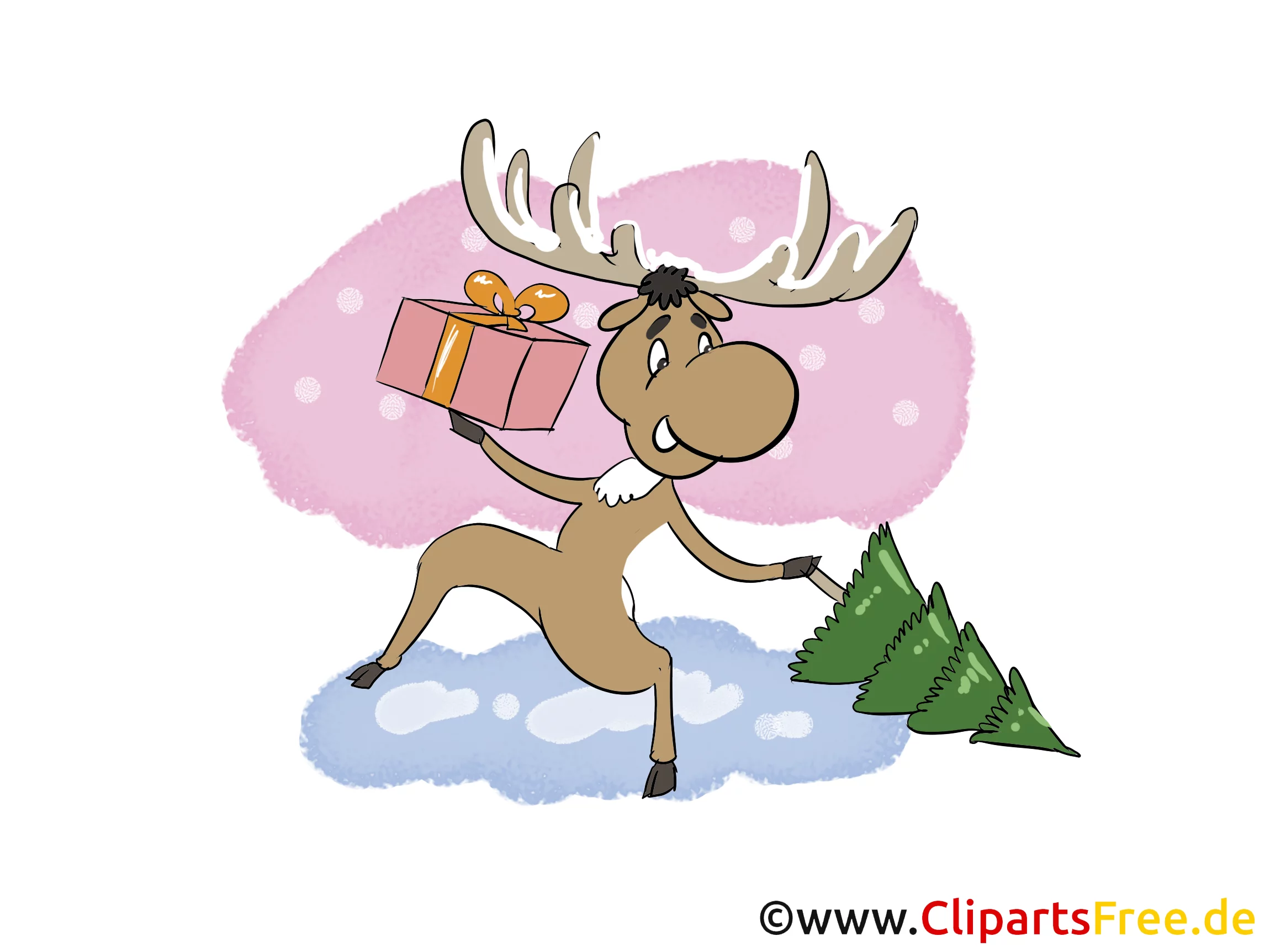 Elch vom Santa Claus Bild, Clip Art, Image, Cartoon gratis