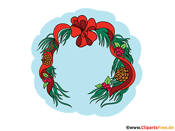 Illustration Weihnachtskranz - Cliparts zum Advent und Weihnachten