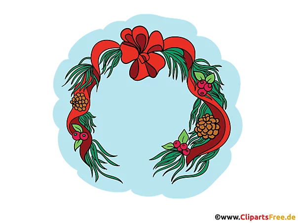 Illustration Weihnachtskranz - Cliparts zum Advent und Weihnachten