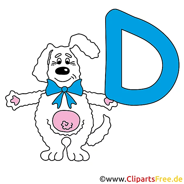 D is for Dog - Buchstaben zum Ausdrucken