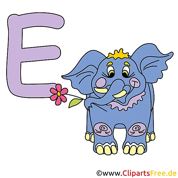 E is for Elephant - ABC Poster
