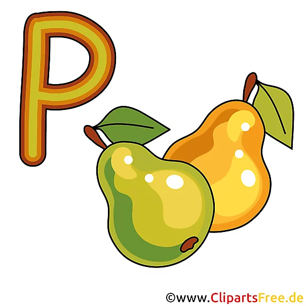 P is for Pear - Buchstaben Cliparts