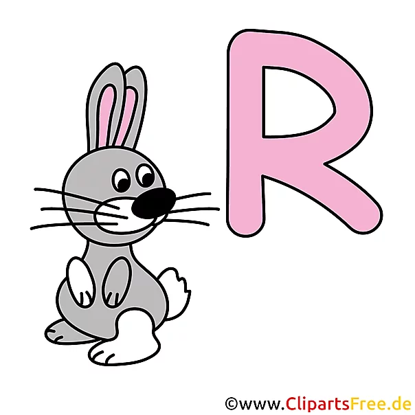 R is for Rabbit - Bilder Buchstaben