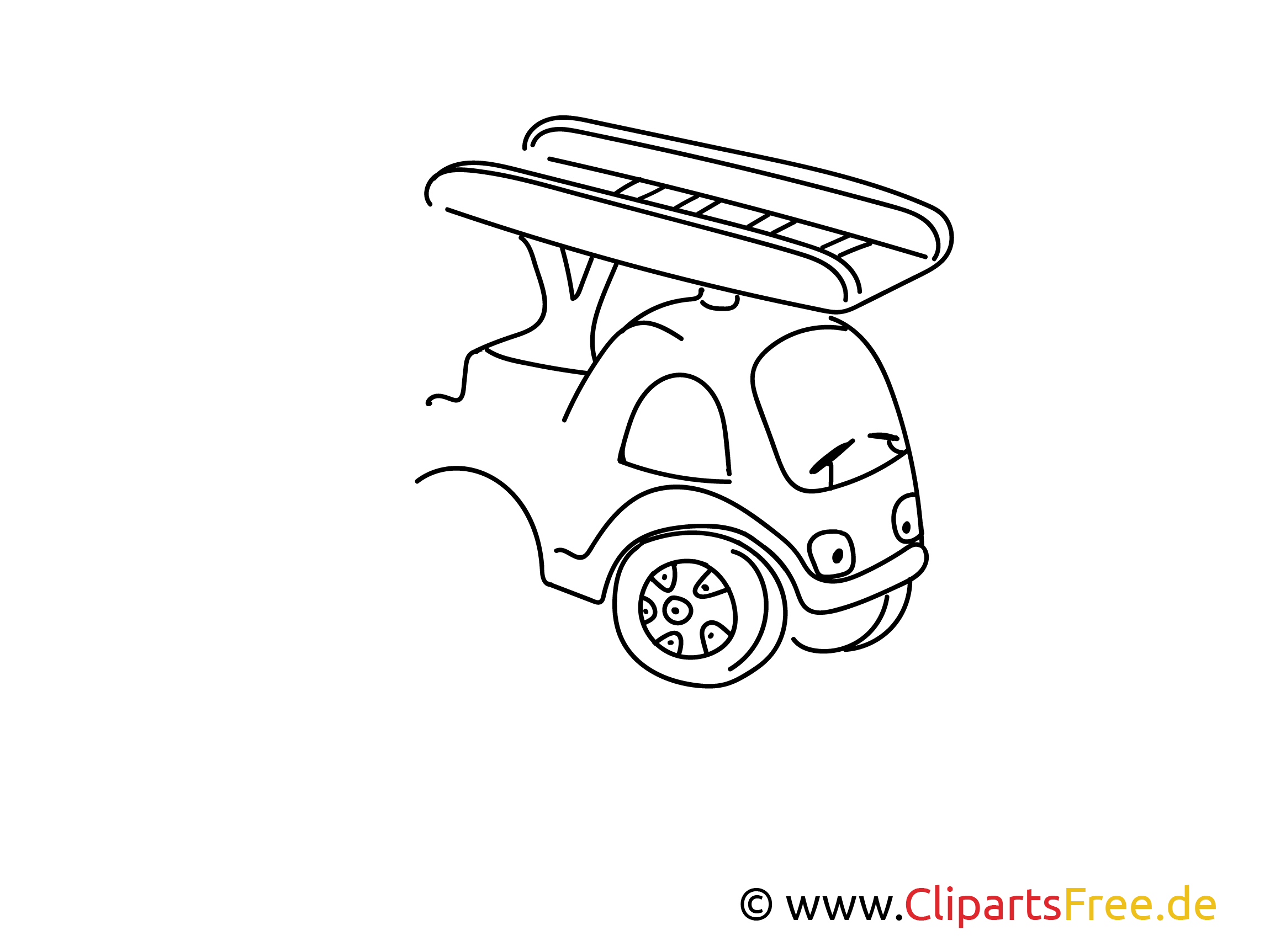 Feuerwehrauto Weitermal Druckvorlage für Kindergarten