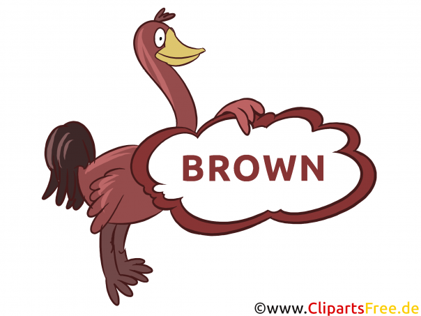 Braun - Brown Farben Clipart, Bilder für Schule und Kindergarten