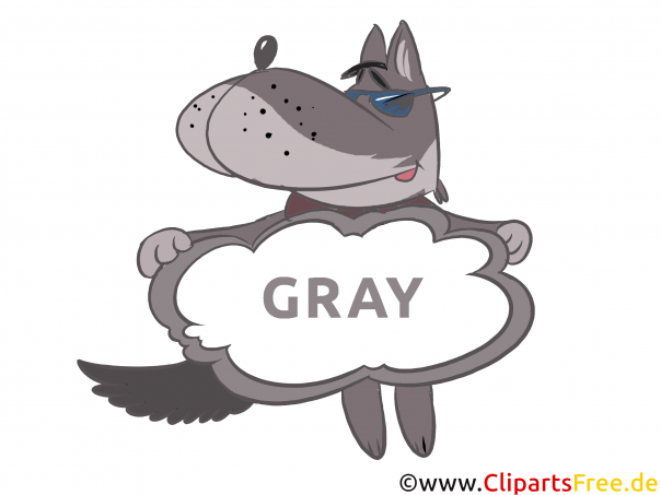 Grau - Grey Farben in Deutsch und Englisch - Vorlagen für Schule