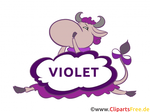 Violet Farben lernen mit Kindern - Bilder für Schule und Kindergarten