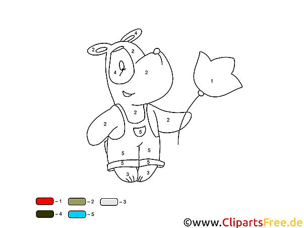 Malen nach Zahlen online Cartoon Hund Malen nach Zahlen online Cartoon Hund